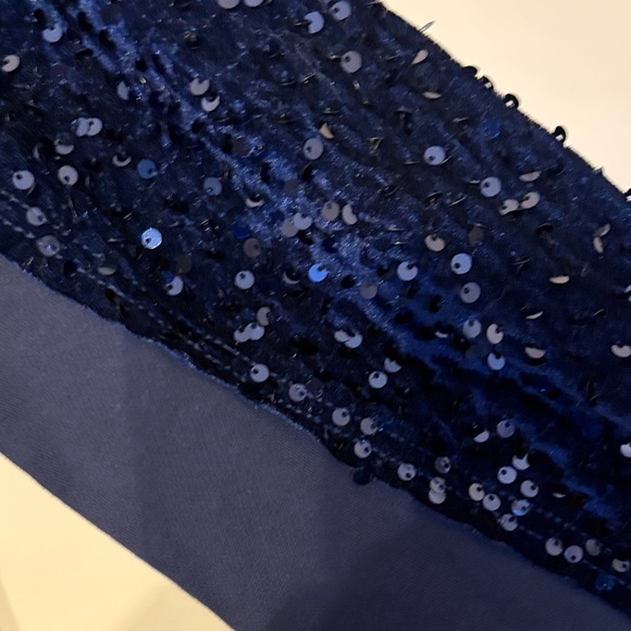 Umgee Women's Dark Blue Sequin Jean Jacket - Picture 3 of 6